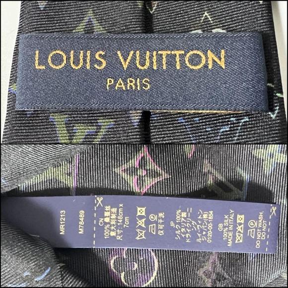LOUIS VUITTON Men's Necktie Monogram Neon Silk - Picture 8 of 9